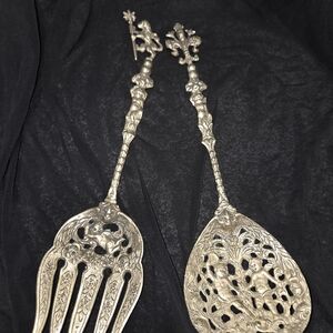 Ornate Silver Serving Utensils